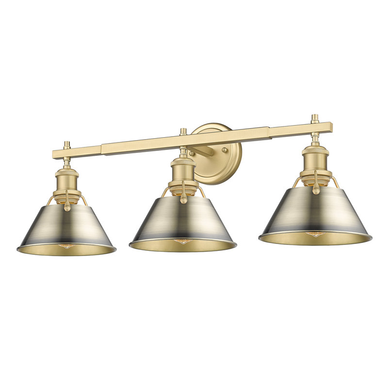 Luminaire à 3 lumières Felda, Bronze champagne brossé, Laiton vieilli