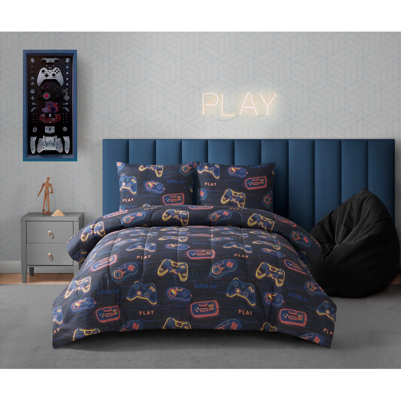 Ensemble de literie pour enfants Arcade, Édredon double et 2 taies décoratives