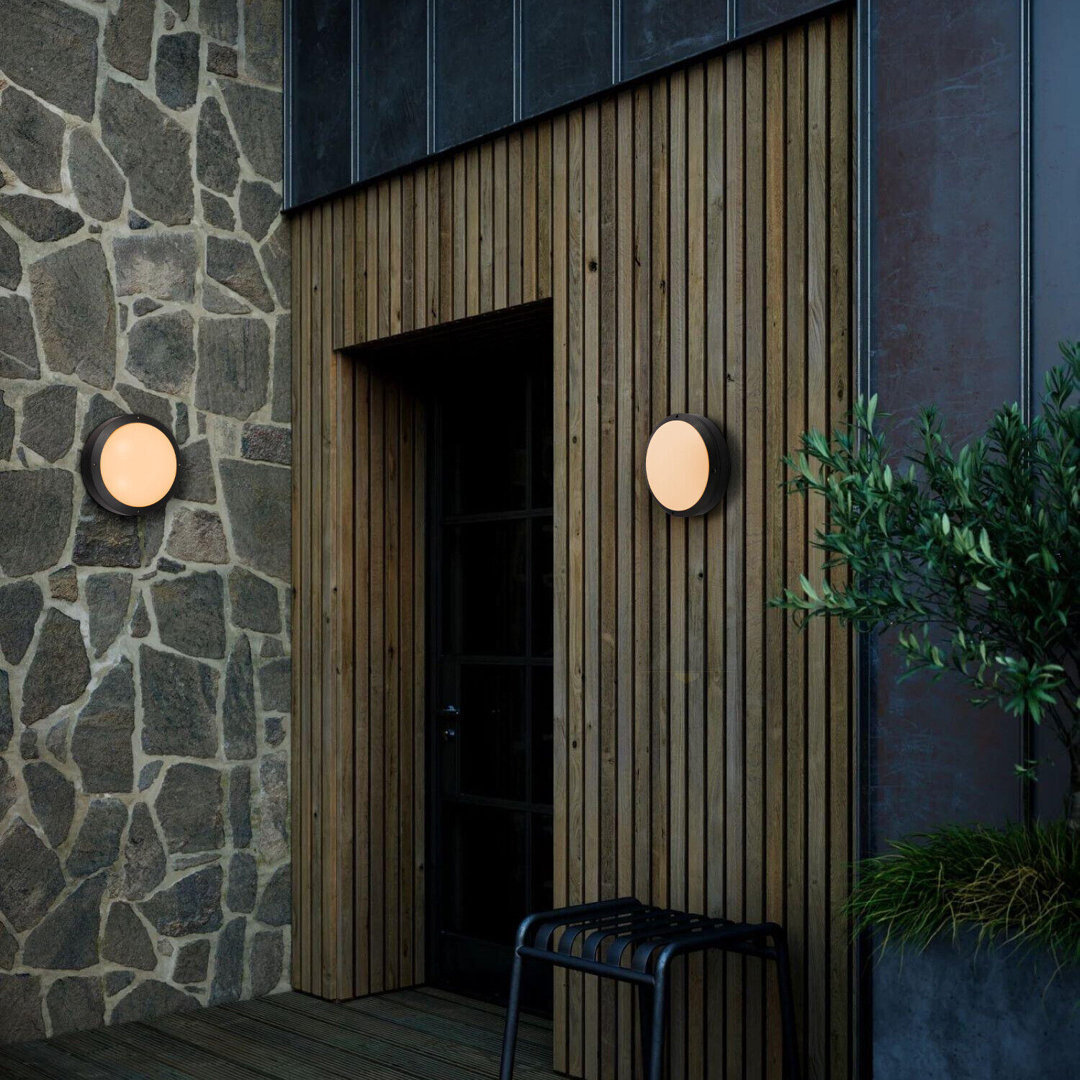 Biridiana Black 22cm H Integrated LED Outdoor Flush Mount
