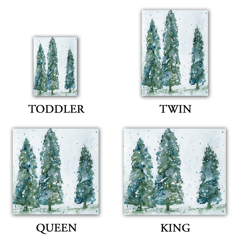  Housses de couette en microfibre Dawn Derman Three Snowy Spruce Trees, Très grand