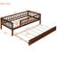 Lit de jour simple en bois avec couchette et garde-corps, style noyer alléchant-1592538242-1592538245