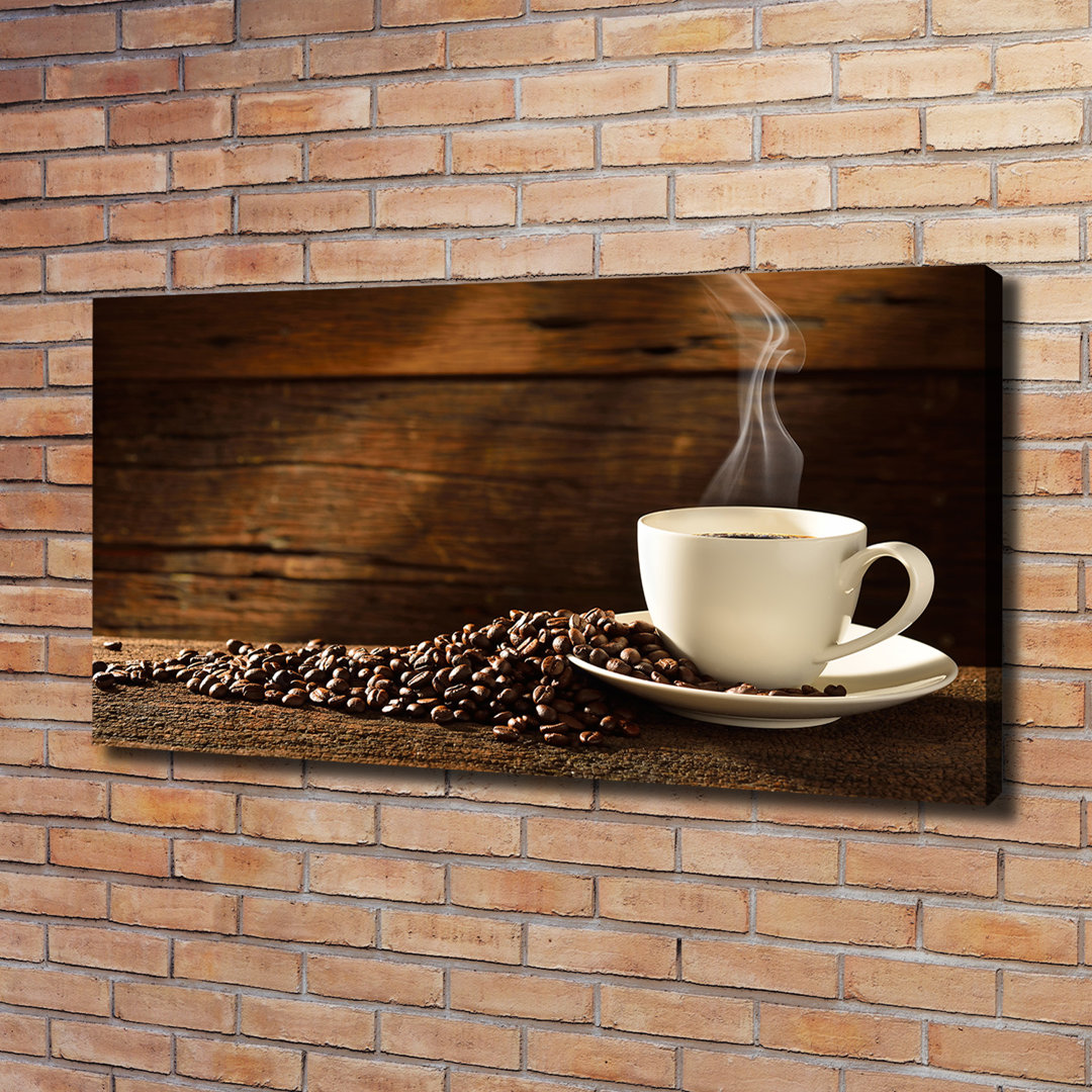 Leinwanddruck - Wandkunst - Drucke auf Leinwand - 120X60 Bildmotiv: Tasse Kaffee