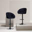 Swivel Upholstered Adjustable Height Bar Stool-1037534588