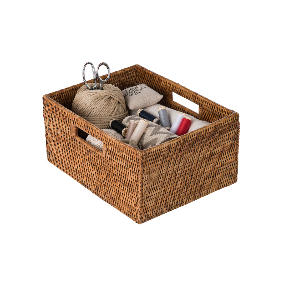 Everard Coiled Storage Rattan Basket Beachcrest Home™