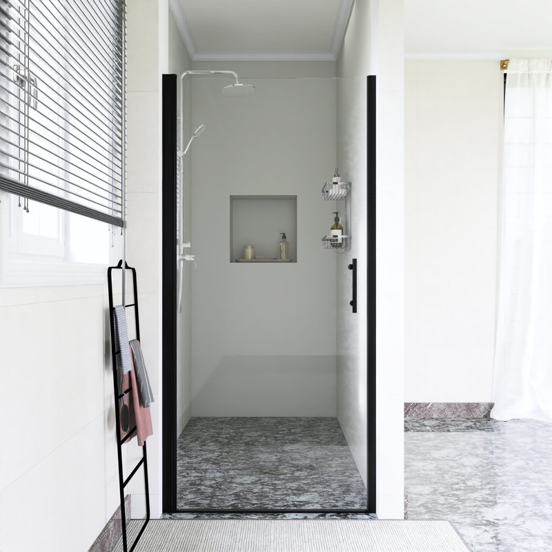 Porte de douche pivotante demi-cadre l 34 po x H 72 po