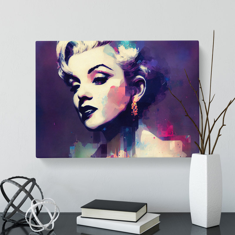 Pastel Marilyn Monroe Abstract - Wrapped Canvas, 35cm H x 50cm W x 3cm D
