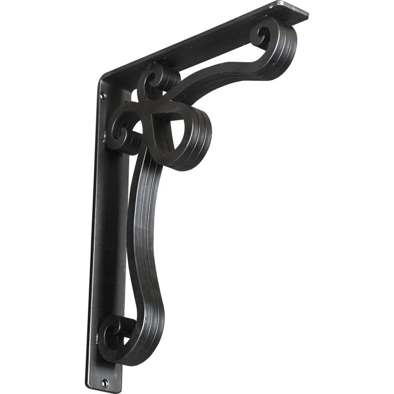 Support en fer forgé Orleans, H 15 po x l 2 po x P 12 po, Noir