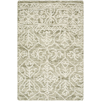 Tapis rectangulaire en laine rayée