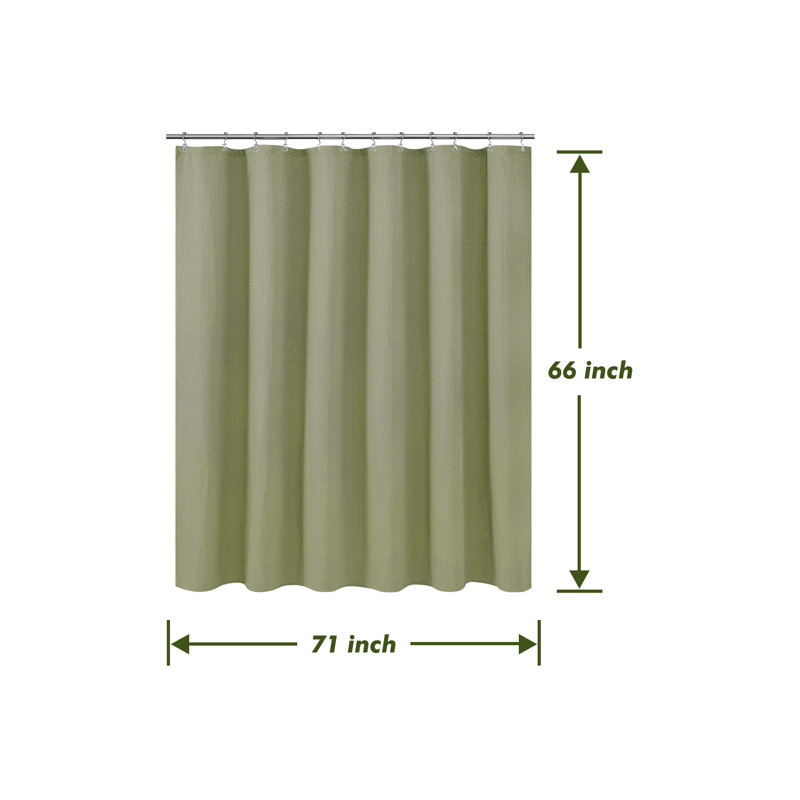 Rideau de douche à tissage gaufré, H 66 po x l 71 po, Sauge