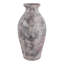 Amphore moderne en terre cuite avec poignées - Vase décoratif haut pour le salon ou une étagère - 50 cm, gris et marron