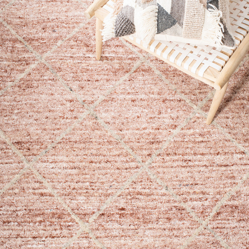 Moniz Hand Tufted Wool Geometric Rug, Rectangle 8' x 10'