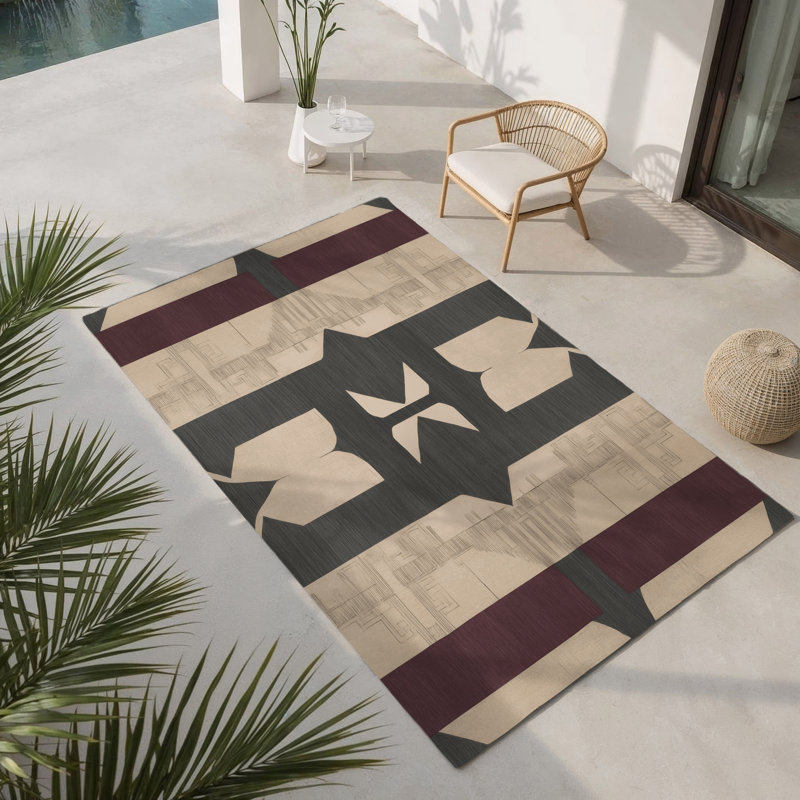 Tapis intérieur et extérieur Aristocratic Artistry, Rectangle 1 pi 6 po x 2 pi 6 po
