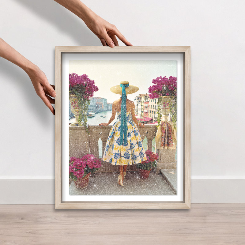 Venice Balcony Shadowbox Buildings & Cityscapes Print by Oliver Gal, Black Frame, 16 x 20, 31.5"H x 37.5"W