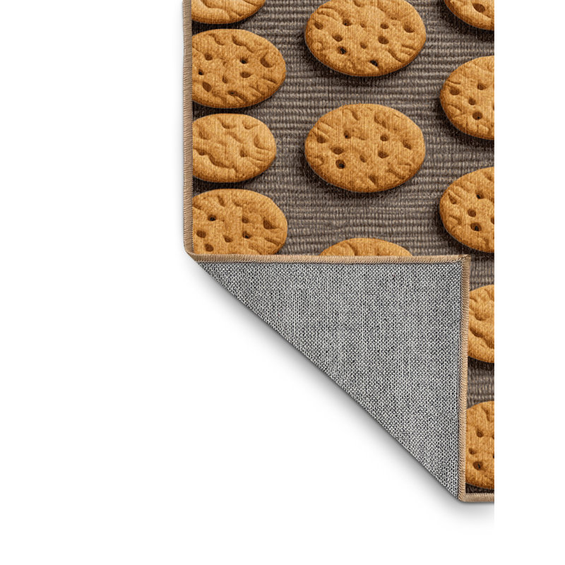  Washable Digestive biscuits Desserts Area Rug, Carré 4 pi