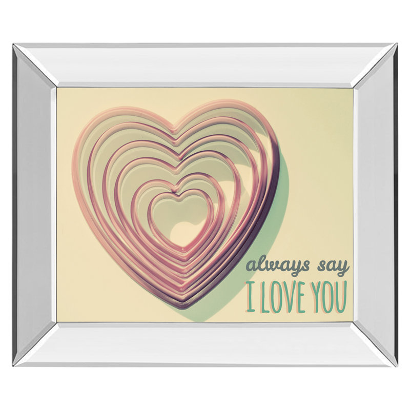 Nested Hearts Wall Art - 22" x 26" - Mirrored Frame