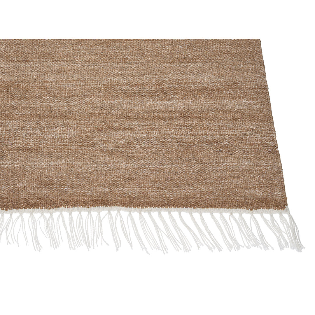 Handgefertigter Teppich Lawtell in Beige