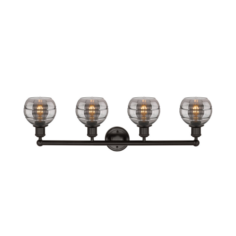 Chartoff 4 - Light Dimmable Vanity Light, Light Smoke, Oil Rubbed Bronze