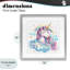 «Cute Happy Unicorn & Rainbow», reproduction encadrée sous verre, design by Creative Studio-417198107-417198100
