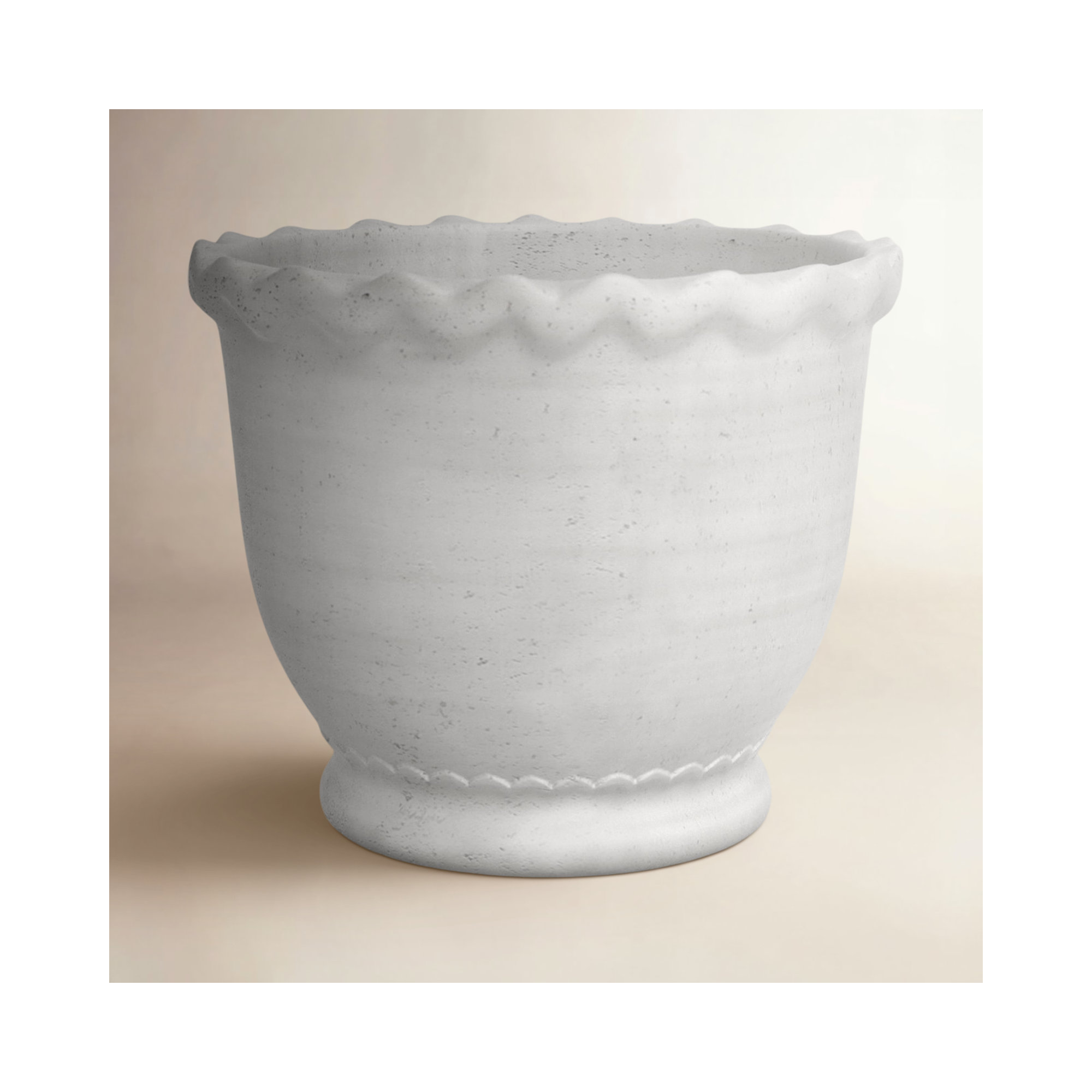 Cosme Clay Pot Planter, 6.5" H x 8" W x 8" D, White