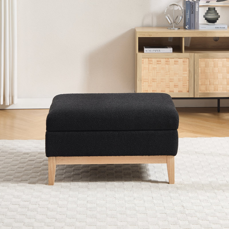 Repose-pieds avec rangement l 33,85 po, Naturel, Noir, noir, noir, noir