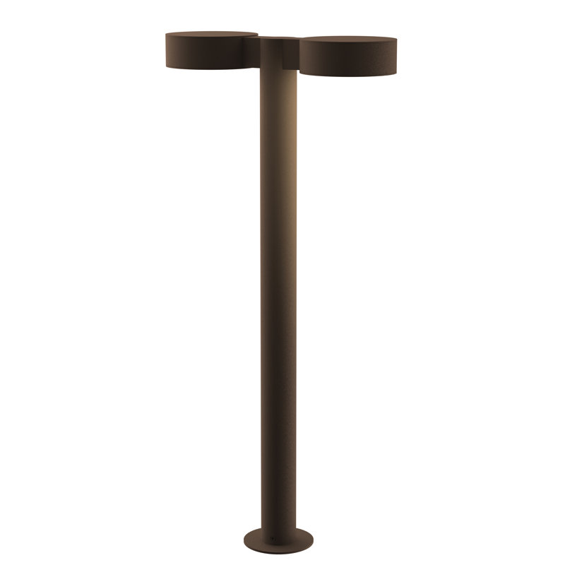 Reals LED Bollard Light, Bronze, 16" H x 5" W x 13.5" D