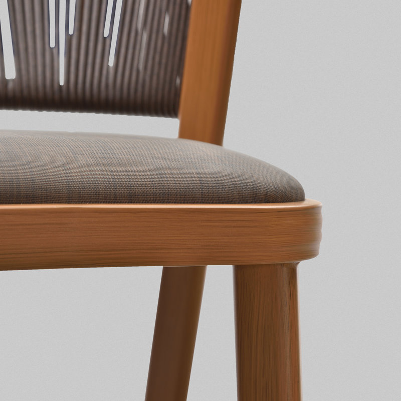 Tabouret d'extérieur avec coussin Brasia, 25.79", Brun