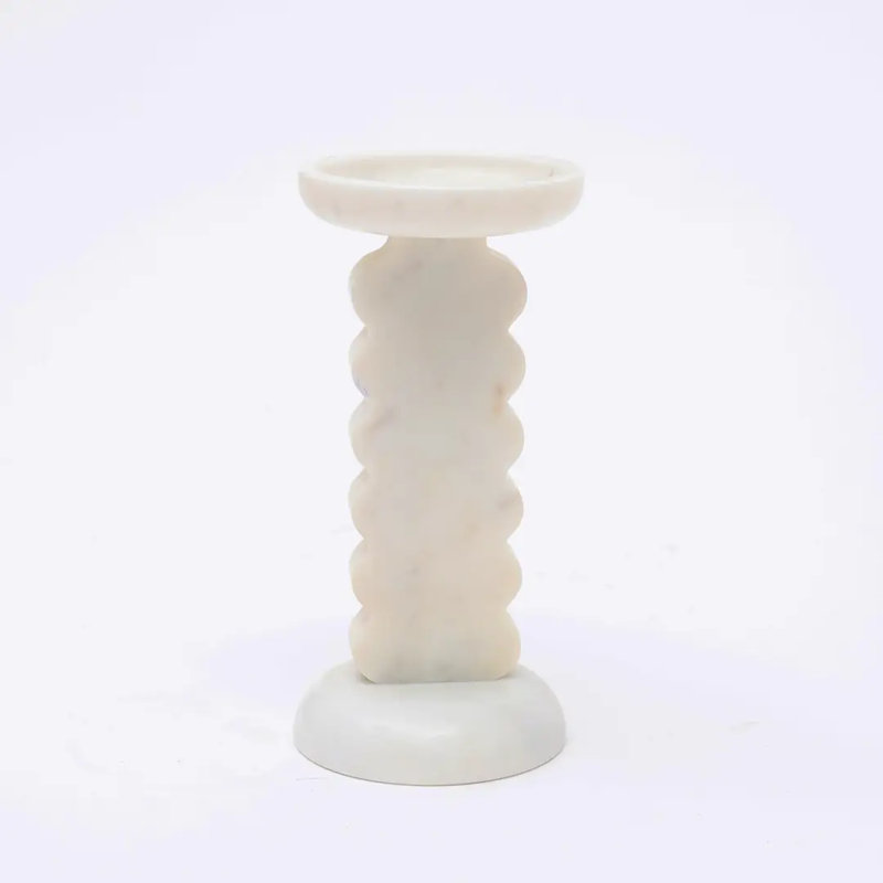 Porte-bougie en marbre Home Decor, H 9,06 po x l 3,94 po x P 3,94 po