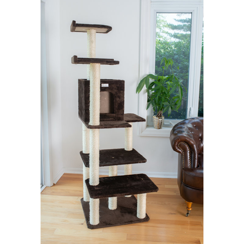 Harlem 66'' H Cat Tree, Coffee Brown