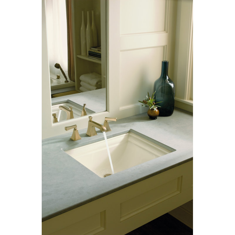 Memoirs Vitreous China Rectangular Undermount Bathroom Sink with Overflow, Almond