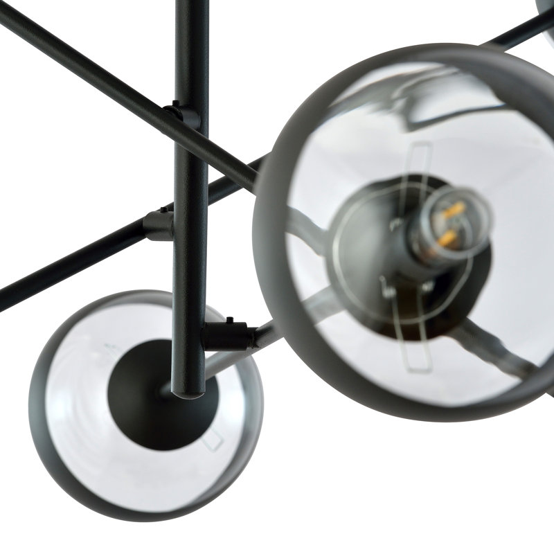 Rayle 6 - Light Sputnik Chandelier, Transparent/Black