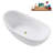 63" Streamline Soaking Glossy White Freestanding Tub and Tray With Internal Drain-101413192