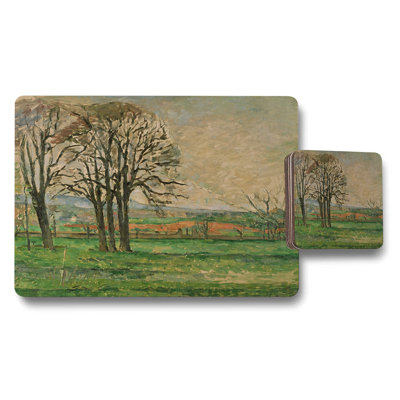 Impressionist Landscape Placemats And Coasters Set With Trees