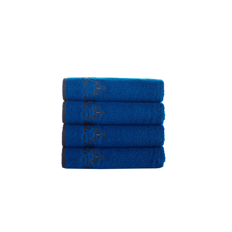 Turkish Cotton Midweight Jacquard Hand Towel, Royal Blue