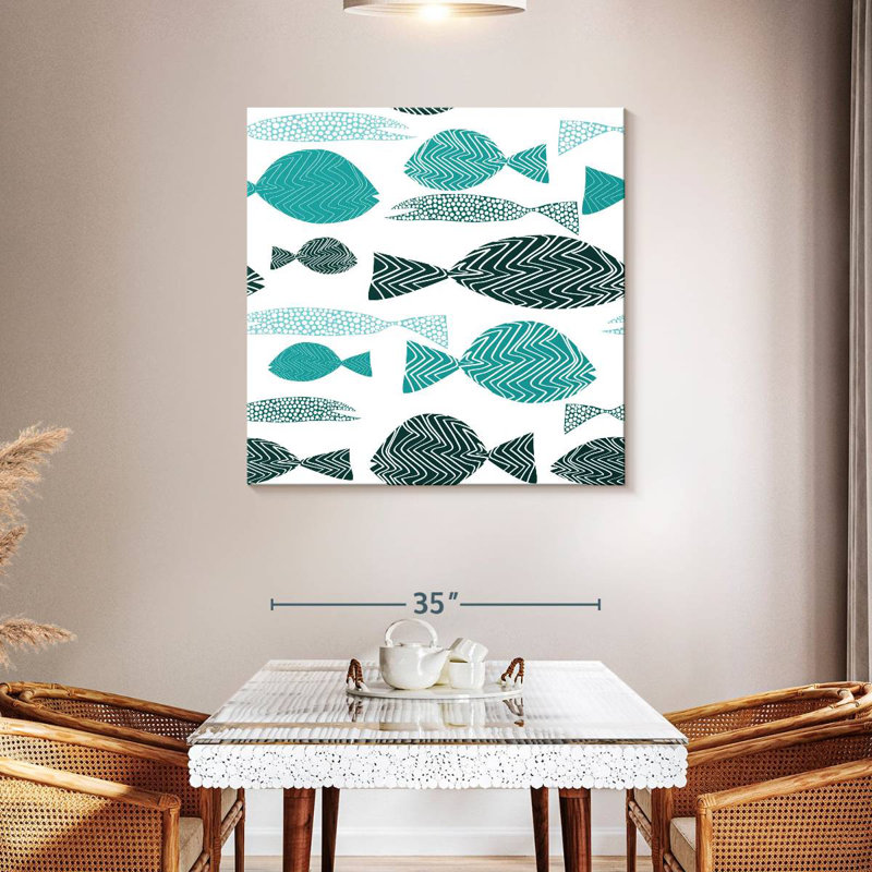 Brampt Abstract Fish School, 39" H x 39" W