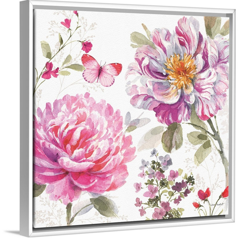Visiblement rose 20 par Lisa Audit - reproduction d'art, H 18 po x l 18 po x P 1,75 po, Toile blanche encadrée