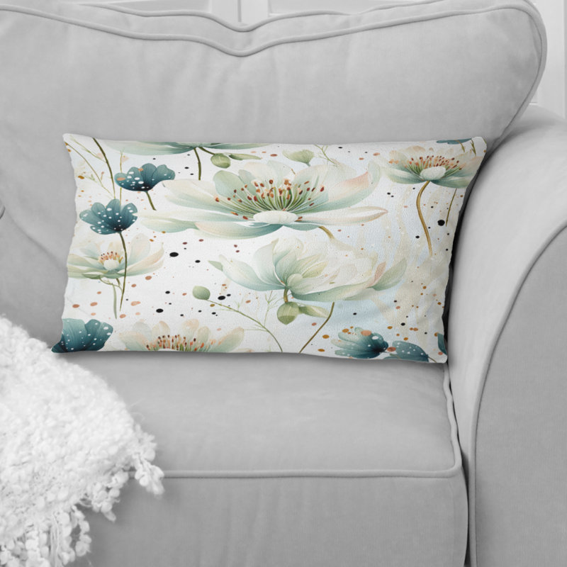 Motif à pois Enchanted Gardens - Coussin Abstrait corail multicolore abstrait - Coussin