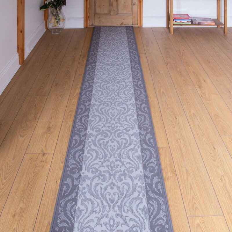 Barhop Tufted Light Grey Indoor Area Rug, Runner 70cm x 390cm