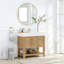 Ensemble de meuble-lavabo simple 35,4 po avec comptoir en pierre et miroir Maho