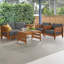  Ensemble de meubles de patio 3 pièces Barton - Table et chaises d'extérieur en bois d'eucalyptus résistant aux intempéries avec coussins gris - Ensemble de meubles d'extérieur modernes pour porche, terrasse ou piscine (naturel)-856151445-856974985