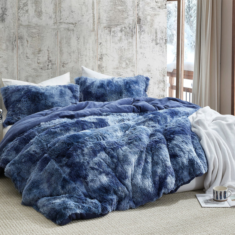 Coma Inducer Are You Kidding Periwinkle Thunderstorm Oversized Comforter Set, Alaskan King Comforter + 4 Shams