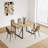 55" Rectangular Industrial Dining Table, Wood Tabletop And Metal Legs, Easy To Clean Maintain Table With Top Modern Rustic Style, Seats 4-6 Persons-437866158