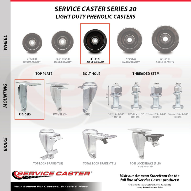 Phenolic Rigid Top Plate Caster