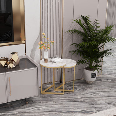 Phalla Stone Tray Top Nesting Tables