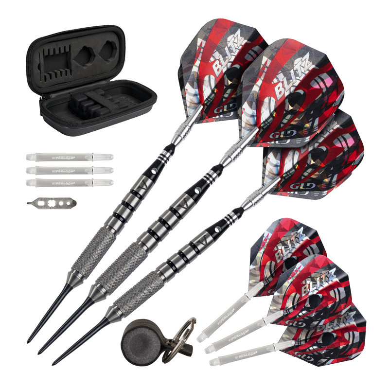 Fléchettes à pointe en acier tungstène 95% Viper Blitz 24 grammes avec aiguisoir