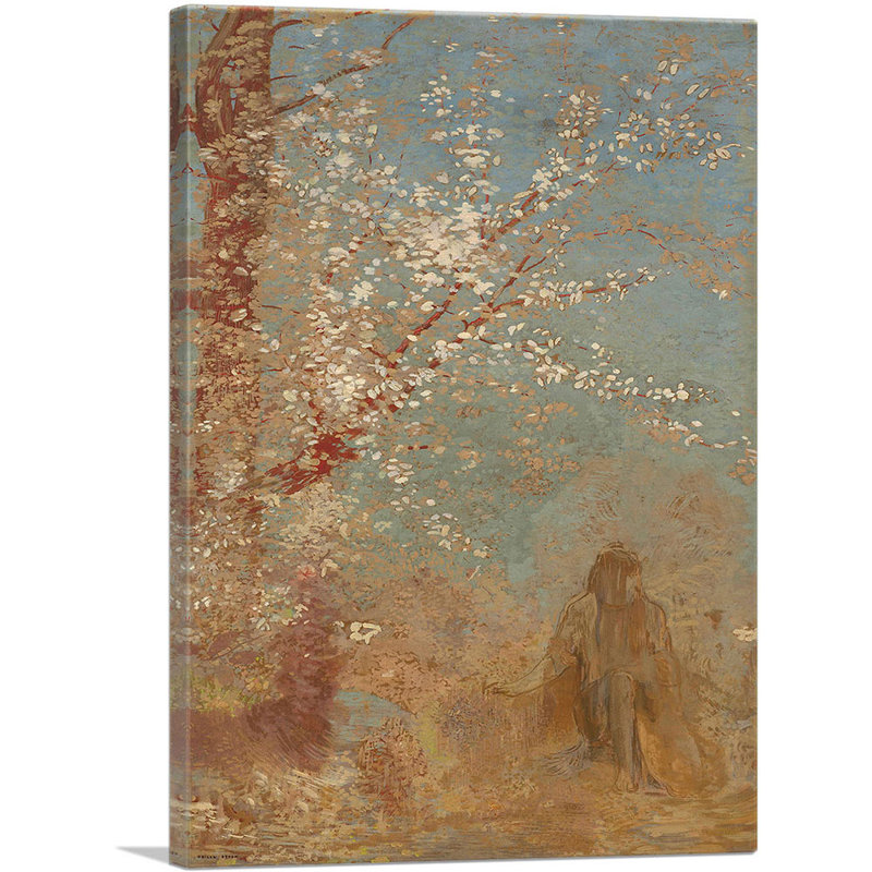 «The Red Tree 1905» par Odilon Redon, reproduction d'art sur toile tendue, H 40 po x l 26 po x P 0,75 po