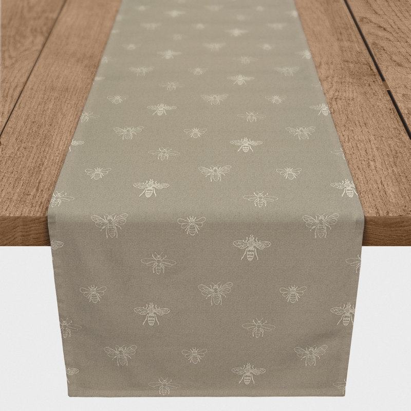 Rectangular Floral Table Runner, 72" x 16", Tan