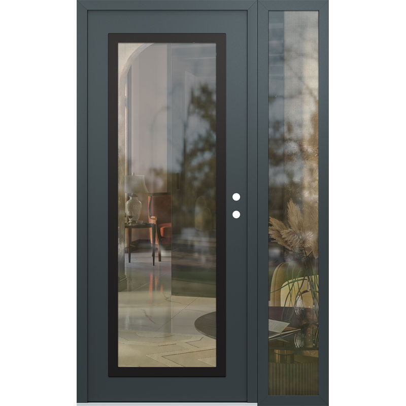 Porte d'entrée avant pré-montée Sidelite, Gauche, L 51,25 po x H 81,69 po, Clair