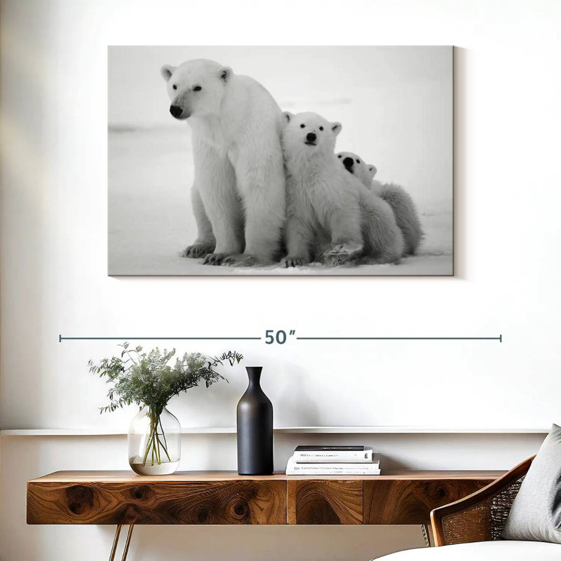 Brampt Polar Bear Family, 26" H x 39" W