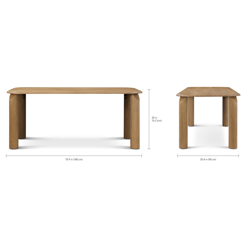 Vienna Dining Table, Natural, 30" H x 70.87" L x 35.43" W
