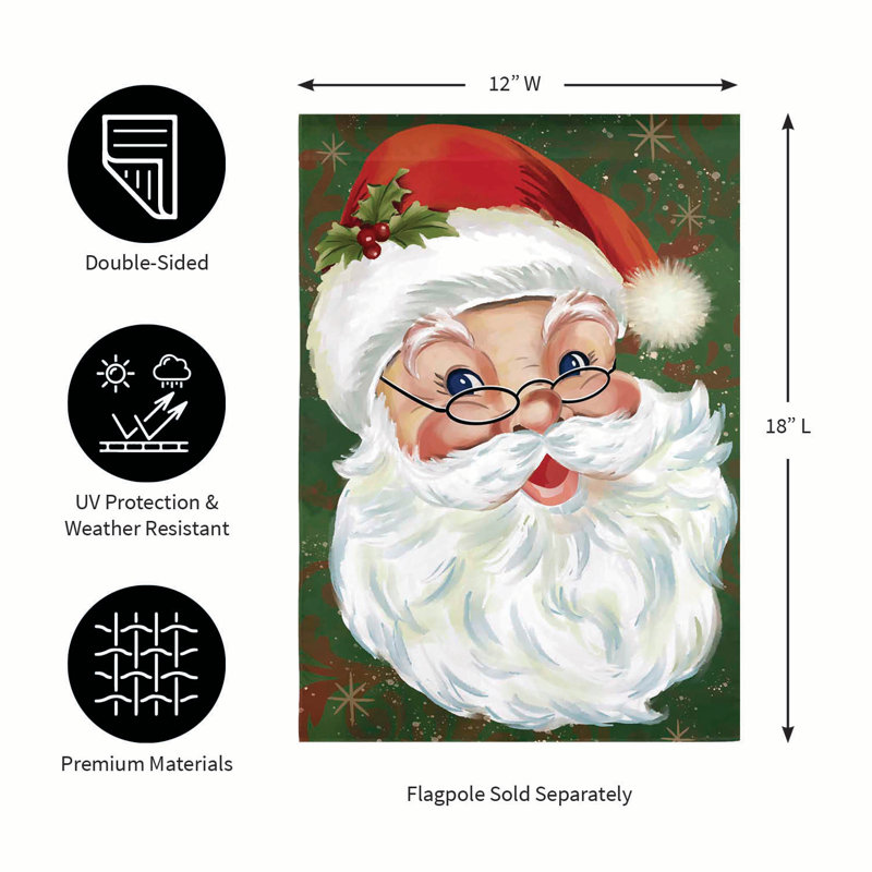 Merry Santa Applique drapeau de jardin